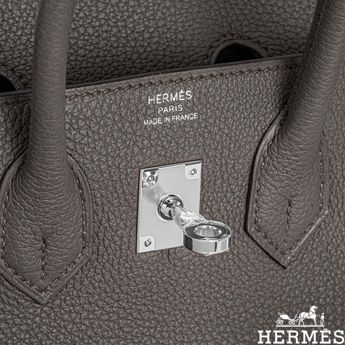 Hermes Birkin Bag 25cm Etain Togo Gold Hardware